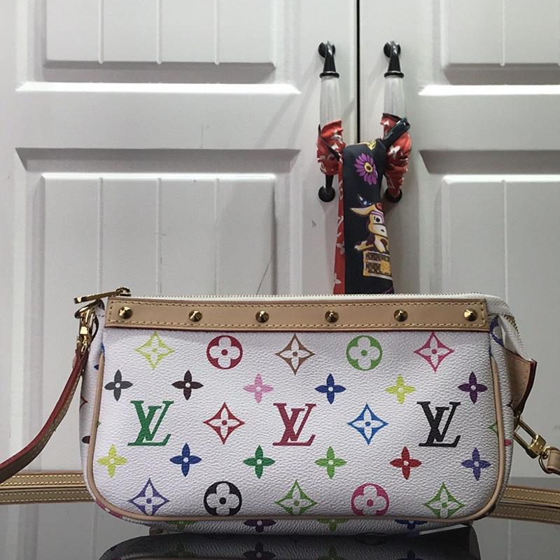 LV Handbags Clutches M92649 White Color